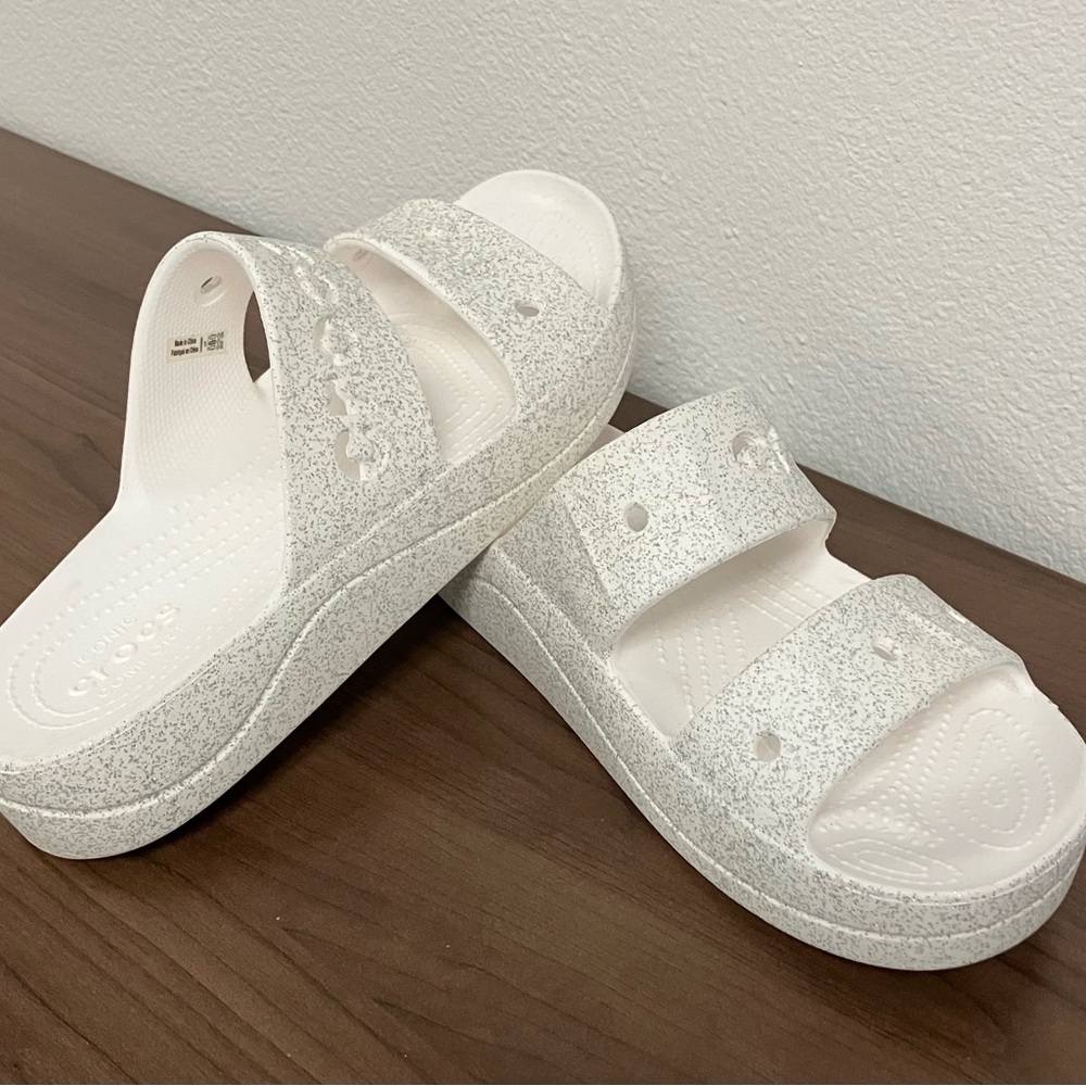 Crocs W9 Baya White Sparkle